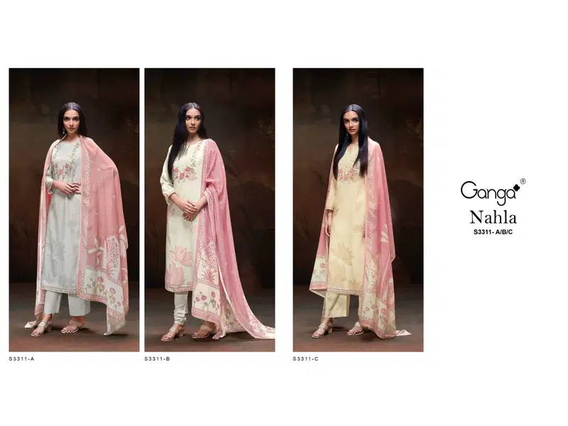 Nahla Cotton by Ganga  Linen Printed Salwar Suit Collection